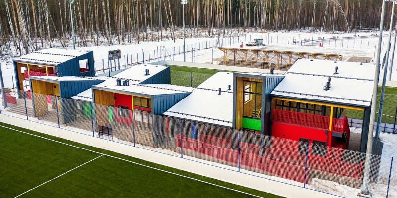 Построенные объекты Спортивный комплекс из клееного бруса в парке Малевича Барвиха Holz House 6